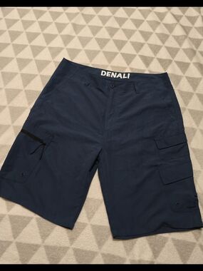 Denali Men's Dark Blue Cargo Shorts with Multi-Pocket Design